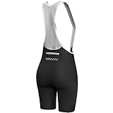 Lo.gas Fahrradhose Damen Gepolstert Mit TräGer Fahrrad TräGerhose Damen Bib Shorts Fahrradhose Schnell Trocknende StoßFeste Fahrradunterhose Mit 4d Polster Tasche A-Schwarz S