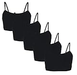 TupTam Mädchen Bustier mit Spaghettiträger 5er Pack, Farbe: Schwarz, Größe: 158-164