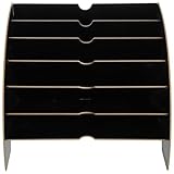 ULTECHNOVO Mehrstöckiger Schwarzer Holz organizer Dateien und Magazine Stapelbarer Schreibtisch aktenhalter für Büro Studium und Zuhause Langlebiger Dokumentenhalter aus Robustem Material