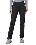 33,000ft Wanderhose Damen wasserdichte Winddichte Thermohose Softshellhose Warm Gefüttert Outdoorhose Winter Skihose Snowboardhose Atmungsaktive Schnelltrocknende Trekkinghose, Schwarz L