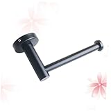 FUTUREORYY Toilettenpapierhalter Schwarz Wandmontage ohne Bohren Selbstklebend mit Verstärktem Sockel für Bad Wc Badezimmer Papierhalter Tissue Halter Organizer