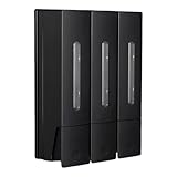 Duschspender, Duschseifenspender Wandmontage für Badezimmer und Waschraum 400ml, Shampoo und Conditioner Spender für Duschwand, Seifenshampoo und Spülung Spender (Schwarz, Dreischichtig)