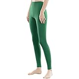 Libella Damen Lange Leggings bunt mit Hohe Taille Slim Fit Fitnesshose Sport aus Baumwolle 4108 Grün L