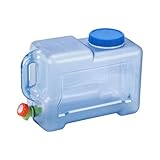 Wasserkanister mit Hahn Schraubdeckel Camping Wasserbehälter Trinkwasser Behälter Tragbarer Trinkwasserkanister Lebensmittelecht Wassertank mit Griffen für Outdoor Reise Wandern Picknick Wohnwagen 8L