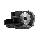 Petra Allesschneider Elektrisch, Brotschneidemaschine Elektrisch mit 3 Geschwindigkeiten, Aufschnittmaschine 170mm, 1-15mm Schnittstärke, Fingerschutz, 150W