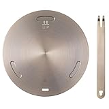 Generisch Edelstahl Induktionskochfeld Adapterplatte 20cm Hitzeverteiler für Gasherd und Elektroherd Wärmeleitende Induktionsplatte mit Griff Küchenkochgeschirradapter