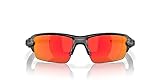 Oakley Herren Oo9271 Flak 2.0 Low Bridge Fit Rechteckige Sonnenbrille, Mattschwarz/Prizm Ruby, 61 mm