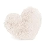 heimtexland ® Fell Dekokissen Plüsch Herz Kuschelkissen XL Flanell Kissen 30x40 Herzkissen Geschenk Typ901 Creme