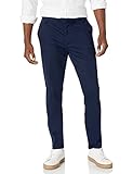 Amazon Essentials Herren Faltenresistente Stretch-Chinohose mit schmaler Passform und flacher Vorderseite, Marineblau, 36W / 34L