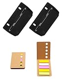 TPZORJX 2 Stück Taschenlocher mit 2 Stück Haftnotizen, Mini-Taschenlocher für Etikettenbindung, Aktenlocher, Locher für Schule, Büro und Zuhause (Schwarz)