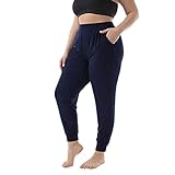 HIGOU Freizeithose Damen Schwarz Polyester Hosen Paragraph Beam Casual Pocket Long Plus Stretch Pants Damengröße Casual Casual Plus Size Hosen Hose Weites Bein Damen Jeans Leinentunika (Navy, XXXXL)