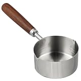 Gatuida Soßenpfanne mit Ausgießer und Holzgriff Kochtopf für Induktions und Gasherde Platzsparendes Design zu Reinigen für Präzises Ölgießen