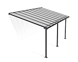 Palram Canopia Olympia Terrassenüberdachung 3X5 - Gestell aus Alumiuium & 16 mm Polycarbonat - Terrassendach Für den Ganzjährigen Gebrauch Geeignet, Grau, 546 x 295 x 305 cm, 546x295x305 cm