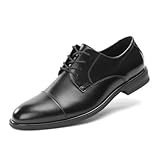 Cusolemore Männer Business Halbschuhe Anzugschuhe Herren Oxford, Wingtip Prinz Herren Schnürschuhe, TPR-Sohle Black 44.5