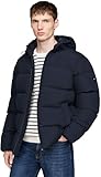 Tommy Hilfiger Herren Pufferjacke Down Hooded Puffer Jacket mit Kapuze, Blau (Desert Sky), S