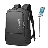 HEROIC KNIGHT Laptop Rucksack Herren, Business Rucksack für 15,6 Zoll Notebook Wasserdicht mit USB-Ladeanschluss Schulrucksack, Anti-Diebstahl Casual Daypack für Arbeit Alltag Reisen College-Schwarz