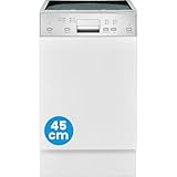 Bomann Geschirrspüler 45 cm teilintegriert, sehr leise, Spülmaschine 45 cm automatische Türöffnung, inkl. Aquastop, Reinigungstemperaturen: 40°-65°C, 6 Programme, Geschirrspüler 45cm - GSPE 7422 TI