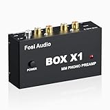 Fosi Audio Box X1 Phono Vorverstärker, Vorverstärker für MM Plattenspieler mit 3,5-mm-Kopfhörer und RCA-Ausgang, inkl. Netzschalter – Der ideale Phono Preamp für Vinyl-Enthusiasten