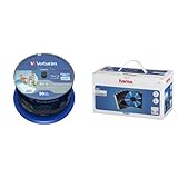 Verbatim BD-R SL Datalife 25 GB - Blu-Ray-Disk & Hama CD Leerhüllen Schutzhülle (50er Pack, Slim Line, Höhe: 5mm) CD-Hüllen transparent-schwarz