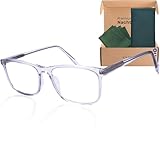 Cvantus Professionelle Nachtsichtbrille gegen Blendung | Klare Linsen für wenig Licht, reduziert Scheinwerferblendung & Augenstress, UV- & Blaulichtfilter, Antistatisch | Allergiefreier klarer Rahmen