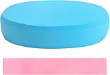 Ovale Schaumstoff-Balance-Pads Komfortables Balance Pad tragbares Gymnastik-Trainer-Board aus Thermoplastische Elastomere für Pilates Tanz Balance Training Physiotherapie(Blau)+Ein Yoga-Gummiband