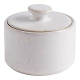 home&you - Zuckerdose Inaya, Steingut Zuckerbehälter mit Deckel, für Zucker, Salz, Gewürze, Mikrowellen- und Spülmaschinenfest, Vorratsdose Küche, Ø 9 cm - Beige