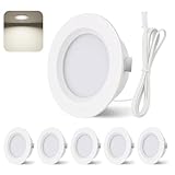 6er Set 12V LED Einbaustrahler Decke Dimmbar 3.5W 330lm Möbel Einbaustrahler 4000K Naturweiß Einbaustrahler LED Ultra Flach Bohrloch 55-58mm und 14mm Flache, IP44