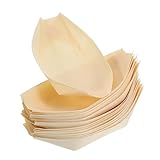 FRCOLOR 50 Stück Kraftpapier Lebensmittel Serviertabletts Einweg Boot Boxen für Snacks Pommes Burger Bbq und Benutzerfreundliches Design für Restaurants Events und Imbissstände