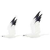 SOLUSTRE 2 Stück Künstliche Möwen Deko Realistische Garten Hängedekoration Leichte Simulation mit Federn für Fenster Tür Baum Wohnzimmer Schlafzimmer