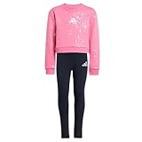 adidas Unisex Kids Little Girls Everyday Glam Set Kinder Pink Fusion/Silver Metallic 128
