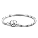 17CM Charm Armbänder Moments Schlangen-Gliederarmband Damen Charm Armband Silber 925 Damen Armband Damen Silber Armband für Charms Können Hinzugefügt Werden,Geschenk für Mädchen Frauen Freundin