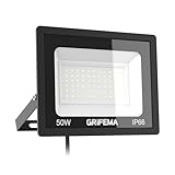 GRIFEMA 50W LED Strahler Außen, Superhell 5500LM, 6500K Kaltweiß, IP66 Wasserdicht, Fluter für Garten, Garage, Auffahrt, Hinterhof, Türen und Flur, Schwarz