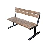 Primario Grande Gartenbank Wetterfest, Sitzbank Holz, Metall - Outdoor Bank, Holzbank Geschliffene Skandinavische Fichte, Pulverbeschichtet - Parkbank 350kg Tragkraft (BostonII Braun 100 cm, CE)