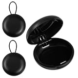 3 Stück Kopfhörer Tasche Schwarz Runde Kabel Aufbewahrungsbox mit Umhängeband Tragbare Ohrstöpsel Etui Mini Kopfhörer Box Aufbewahrungstasche Klein für Earphones Earbuds U Disk SD-Karten