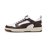 PUMA Rebound V6 Low Unisex Sneaker, Puma White Chocolate Alpine Snow, 42 EU