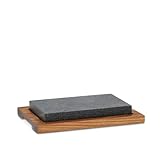 kela Heißer Stein mit Servierplatte, Steingrill, Lavastein Steakbrett 24 x 16 x 4 cm, Hot Stone Grill, COUNTRY