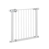 Safety 1st Easy Close, Ausziehbares Schutzgitter, Klemmgitter für die Treppe, Babygitter auch für Hunde Geeignet, 6 Monate - 2 Jahre, Metal White (metall weiß)