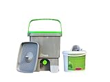 TriaTerra Bokashi-Eimer-16l + 5l-TriaTerra-Streu Terra Preta-Küchenkompost (grau/grün)