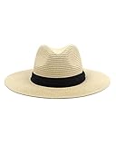 Zylioo XL/XXL Panamahut Herren Großen Kopf Stroh Sonnenhut mit Breiter Krempe Übergroßen Strohhut UV Sommerhut Strandmütze