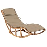 ShGaxin Schaukelliege mit Auflage Massivholz Teak, Liegestuhl Balkon, Gartenliege, Sonnenliege, Deckchair, Saunaliege, Sonnenstuhl 3063336