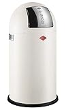 Wesco Pushboy Abfallsammler umfasst ein Volumen von 50 Liter und ist in der Farbe Sand matt, 40 x 40 x 75 cm