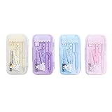 EARSHOT Zeichenwerkzeuge Aufbewahrungsbox, Schule Geometrie Set, Mehrzweck Büro Schreibwaren Set Schule Büro Schulbedarf (4 Boxen) Kompass und Winkelmesser Set