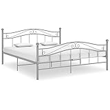 Owoxanthellate Bettgestell Grau 200x200 cm aus pulverbeschichtetem Metall, stabil, platzsparend, Modernes Design und Robustheit für Schlafzimmer