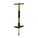 Relaxdays Pogo Stick, für Kinder, Springstock bis 35 kg, gepolststert, Sprungstab Outdoor, rutschfest, Edelstahl, grün