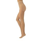 CALZITALY Stützstrumpfhose mit starker Kompression 10 mm/Hg, Feine Kompressionsstrumpfhosen Damen, S, M, L, XL, XXL, 3XL, 4XL, 70 DEN, Made in Italy (L, Beige)