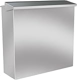 KNOBLOCH Zaunbriefkasten – Edelstahl gebürstet, Einwurf Oben & Entnahme hinten, Sichtfenster, 17 L Volumen, DIN-konform, inkl. 2 Schlüssel, für Zaunmontage