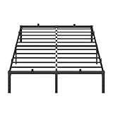VASAGLE Doppelbettgestell, Bett, 140 x 200 cm, Metallbett, Bettrahmen, Unterbettaufbewahrung, modern, Gästebett, einfacher Aufbau, tintenschwarz RMB134B01