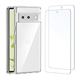 NEW'C Hülle für Google Pixel 6 - Ultra Transparent Silikon Weiches TPU Gel und 2 × Panzer Schutz Glas für Google Pixel 6 - Anti Scratch