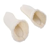 minkissy 1 Paar Thermische Innere Schuhabdeckung Hausschuhe Frauen Damen Flauschige Einlegesohlen Für Hausschuhe Fell Flauschige Pantoffel-einlegesohlen Für Frauen Plüsch Liner Plastik Weiß