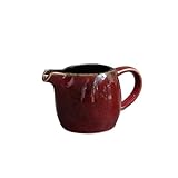 ZKALQECNF Sauciere Kreativer Keramik-Milchkrug mit Griff, Mehrfarbig, for Zuhause, Restaurant, Gewürztopf, Sauciere, 80 ml Soßenkanne(Red)